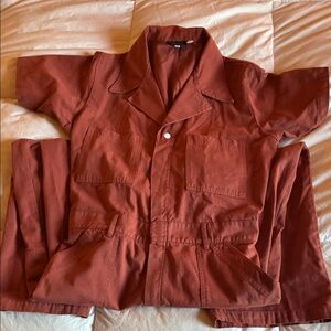 Big Bud Press Short sleeeved jumpsuit in clay